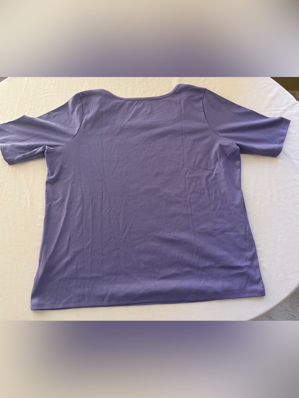 LL Bean Purple 100% Cotton Square Neck Top Women’s 1X New with Tags - Picture 3 of 13